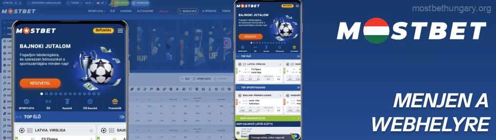 Nyisson meg bármilyen mobil böngészőt az eszközén, és lépjen be a hivatalos Mostbet weboldalra