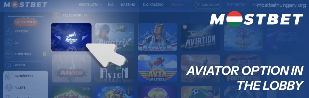 Válassza ki a Crash Játékok Aviator Mostbet
