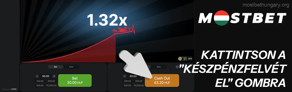 Kattintson a „Készpénzfelvétel” gombra Mostbet