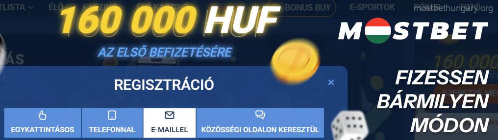 Válassza ki a regisztrációs módszert Mostbet
