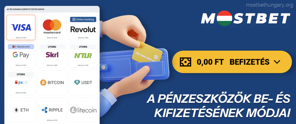 A Mostbet magyar felhasználói Visa, MasterCard, banki átutalás, Revolut, Google Pay, Skrill, Neteller, Paysafecard, Skrill, Skrill