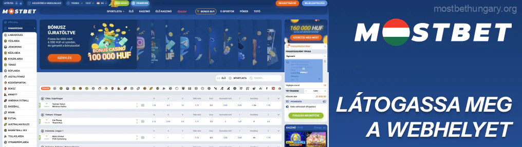 Látogasson el a hivatalos weboldalra Mostbet