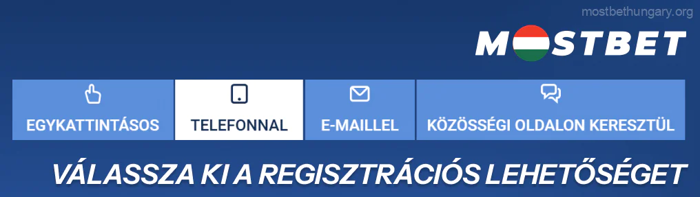 Nyomja meg a jobb felső sarokban található narancssárga “Regisztráció” gombot Mostbet